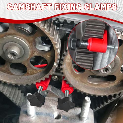 Engine Timing Tool, Camshaft Locking Tool, 9PCS Car Auto Dual Cam Clamp Camshaft Engine Timing Sprocket Gear Locking Kit, Cam Gear Clamp and Holder Set Universal for Most Cars, Trucks and Vans