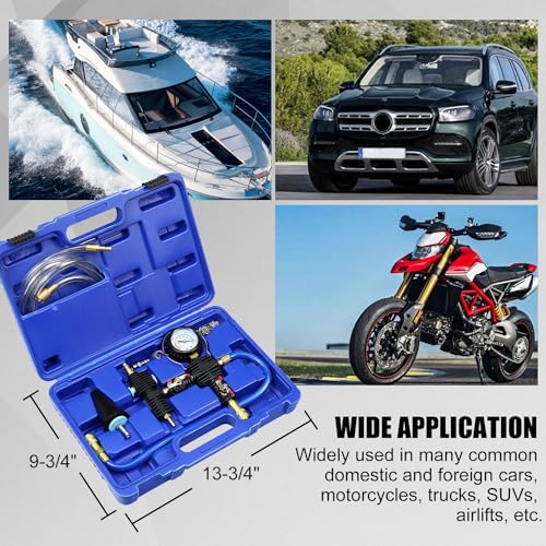 Coolant Vacuum Refill Kit, Cooling System Radiator Vacuum Purge & Fill Tool Kit, Automotive Coolant Filler with Universal Adapter Hoses for Car Motorcycle Truck Airlift Use Blue - color: Blue Case