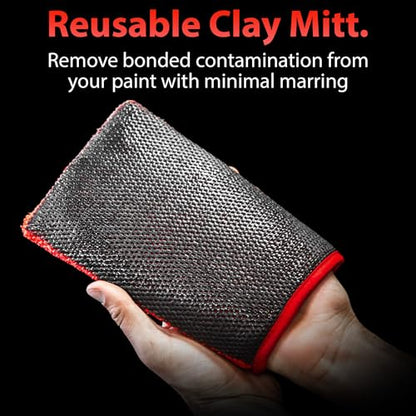 Adam's Polishes Clay Mitt - Medium Grade Clay Bar Infused Mitt | Car Detailing Glove Quickly Removes Debris from Your Paint, Glass, Wheels, & More - size: Red - 1pk