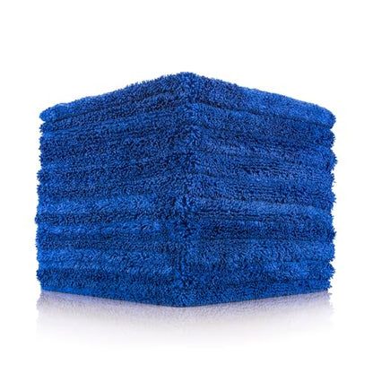 The Rag Company - Creature Edgeless Auto Detailing Towels (10-Pack) Professional 70/30 Blend, Dual-Pile Plush Microfiber, Buffing & Polishing, 420gsm, 16in x 16in, Royal Blue - color: Royal Blue