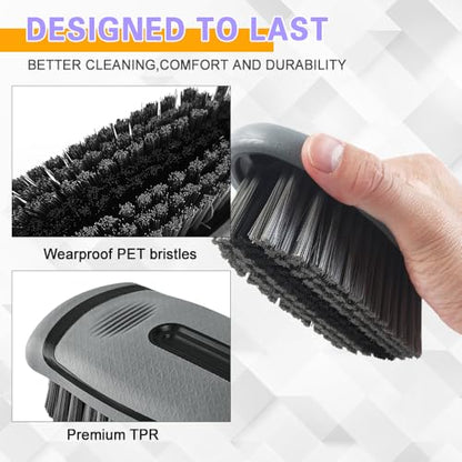 Carpet and Upholstery Cleaning Brush, Household Hard Bristle Brush, Car Plastic Gap Cleaning Brush, Universal Auto Detailing Brush for Car Interior Seat, Clothes and Sofa Cleaning - color: Gray