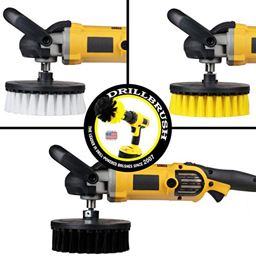 7 Inch Variety Cleaning Kit for Variable Speed Polisher – Big Cleaning Brushes for Polishing Machines/Auto Buffers – Tile Cleaner – Carpet Cleaner – Concrete Cleaner – Boat - color: Multicolor