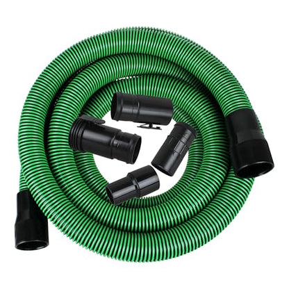 Upgraded 13ft 1-7/8-inch Wet/Dry Shop Vacuum Hose hose with 2-1/2" adapters om each end & 6 Replace Accessories - Green (WS25021A), For Most WORKSHOP Vacs