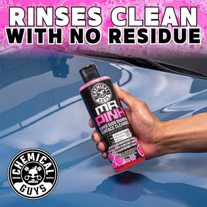Chemical Guys Mr. Pink Car Wash Soap - 64 oz Super Suds Foaming Car Wash Soap for Cannon, Blaster, or Bucket Washing - pH Balanced, Safe on Wax, Sealant, Ceramic, and Clear Coat Finishes (Pack of 4) - size: 64 Fl Oz (Pack of 4)