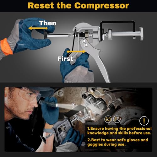 Dual Piston Brake Caliper Compressor, 25750 Brake Pad Spreader Compatible with Most Cars and Light Trucks, Disc Brake Pad Separator Tool - size: 25750