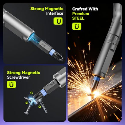 25 in 1 Magnetic Ratchet Screwdriver Set, S2 Steel Bits & 7 CR-V Sockets, Flexible Shaft, Magnetic Multi Bit Screwdriver Kit with Case for Furniture, Electronics, Bicycle & Home Repair - size: 25 in 1