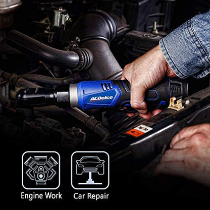 ACDelco ARW1209-P2 G12 Series 12V Li-ion Cordless 3/8” 45 ft-lbs. Ratchet Wrench Tool Kit with 2 Batteries