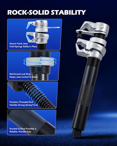 OMT Coil Spring Compressor Tool Set, 2200lb Strut Compressor Tool | 0.9"-11" Strut Spring Compressor Tool with Adjustable Safety Stand for Sedan SUV Pickup Truck Light Truck