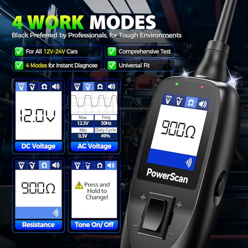 2026 Autel PowerScan PS100 Power Circuit Probe Test for 99% Car, 40FT Cable | 12-24V Automotive Electrical Open/ Short Breaker Finder, Component Activation Tester Tool, AC/DC Trailer Relay Fuse Test