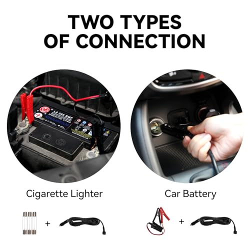 EFFIROSO Premium 10 in 1 Electric Scissor Jack Enhanced Safety 3 Ton Car Jack Kit Automatic 12V Tire Repair Kit for Sedans SUV Tire Replacement - color: black