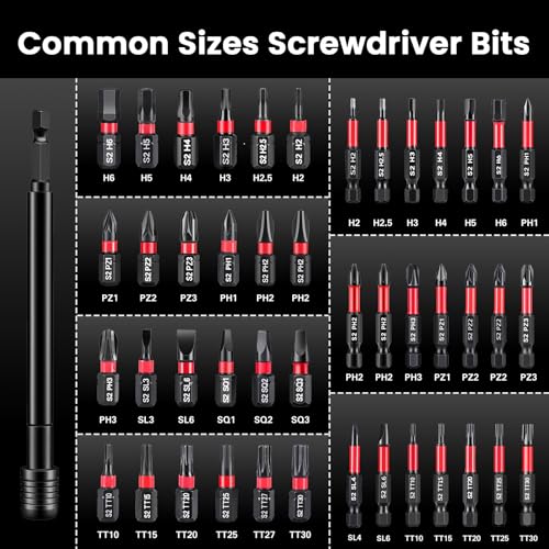 80-Piece Magnetic Impact Nut Driver Set, Metric & SAE Impact Sockets & S2 Bits, with Socket Adapters, Bit Holder, Chrome Vanadium Steel