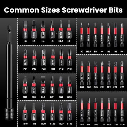 80-Piece Magnetic Impact Nut Driver Set, Metric & SAE Impact Sockets & S2 Bits, with Socket Adapters, Bit Holder, Chrome Vanadium Steel