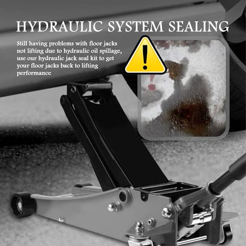 16PCS Hydraulic Jack Seal Kit,3 Ton Floor Jack Parts Kit Includes O Ring Seal/Oil Plug,Professional Floor Jacks Oil Sealing Kits for Hydraulic Systems Sealing Car Accessories