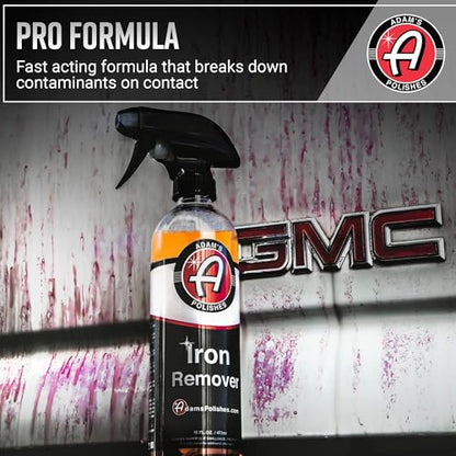 Adam's Iron Remover (16oz, 2 Pack) - Fallout & Iron Remover Spray for Car Detailing Removes Iron Particles in Auto Paint, Wheels, Motorcycle, RV & Boat - Use Before Clay Bar, Wax or Car Wash - size: 16 Fl Oz (Pack of 2)