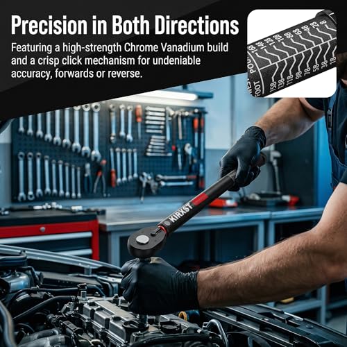 1/2" Drive Torque Wrench 8-168Ft.-Lb./10.9-227.9Nm, Two-way Adjustable 72-tooth Click Torque Wrench, Dual Scale, ±3% Accuracy Wrench, Suitable for Maintenance Bicycles, Cars and Trucks - size: 1/2" 8-168 ft.1b