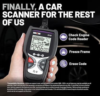 INNOVA 5110 Check Engine Code Reader - Super Simple Car Scanner for All Levels - Works on Most 1996 & Newer OBDII Cars