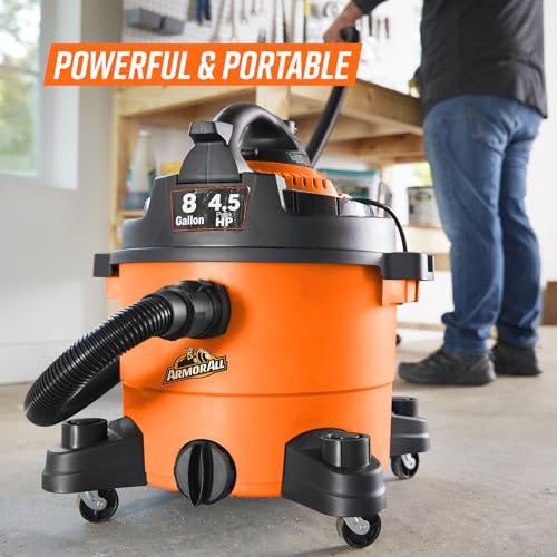 Armor All VBV809 0901 8-Gallon 4.5 Peak HP Wet/Dry Vacuum with Detachable Blower, Orange - size: 8-Gallon