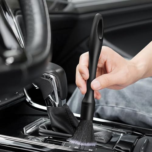 4 Piece Detailing Brush Set with Natural Bristles, Interior/Exterior Auto Cleaning Tools