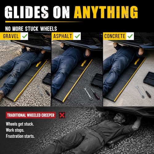 Magic Rolling Creeper Mat Portable Mechanics Mat | Low Clearance, Foldable Garage Padded Mat, For Under Car Repair, Storage Bag Included, Cool Gifts for Men Dad Father