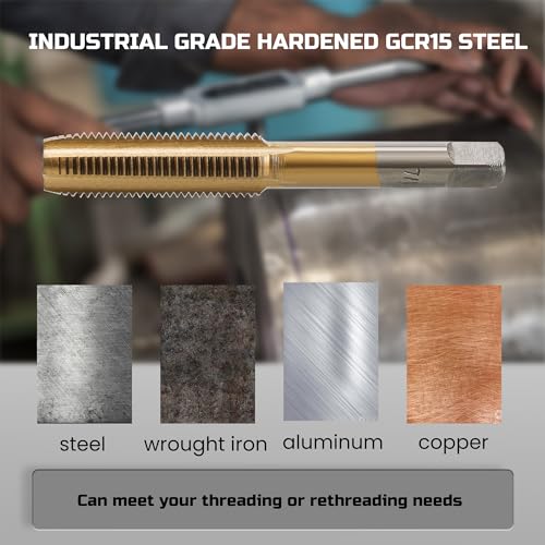 Anfrere Brass Coated 80pcs SAE & Metric Tap and Die Set, Metric Standard Rethreading Tool Kit, Coarse and Fine Threads for Cutting External and Internal Threads, Essential Repair Tool Kit with Case - size: Brass Coated 40pcs Metric & 40pcs Standard