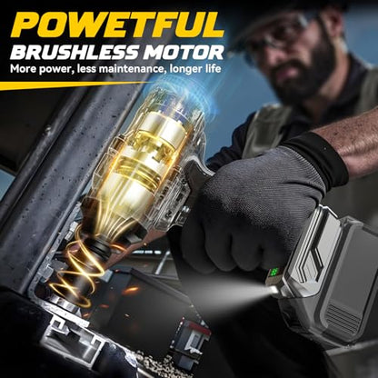 DIYtoolifz Cordless Impact Wrench 1/2” Compatible with Dewalt 20v Battery(Bare Tool), 1000FT-LBS High Torque Impact Driver, Electric Impact Gun with LED Work Light, Variable Speeds, 4-Speed Control