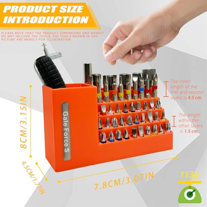 Gale Force S 50-Slot drill bit Organizer, Ideal for Garage and Workshop - Holds Impact and 1/4" Hex Bit, Hex Keys, and other tools. Wall and Workbench Mountable.