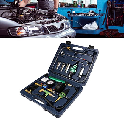 Coolant System Refiller Kit, Radiator Pressure Tester Pneumatic Vacuum Cooling System Purge Refill Kit, Universal Automotive Water Leak Test and Coolant Fill Tool Set
