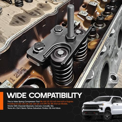 67605 Valve Spring Compressor Tool Compatible with Chevy LSX 4.8L 5.3L 5.7L 6.0L 6.2L LS1 LS2 LS3 LS6 Engine, GM Trucks, Camaro, Corvette, Trans Am, GTO, G8, CTS-V