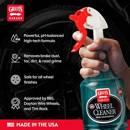 Griot's Garage Wheel Cleaner for All Finishes, Car Tire Rim Cleaning, Brake Dust and Grime Remover, PH Balanced, 11106, 35oz - size: 35 Fl Oz (Pack of 1)