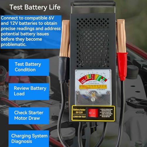 Battery Load Tester, Car Battery Tester and Voltage Tester, Automotive Battery Load Checker 12V 100A / 6V 50A