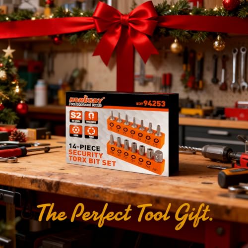 HORUSDY 14-Piece Tamper Resistant Star Bits, S2 Alloy Steel, T5 - T40 Security Torx Bit Set - style: 14-Piece
