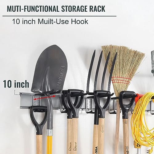 Aking Ace 48-Inch Garage Wall Organizer, Heavy-Duty Hook Set, 350lbs | Adjustable hooks for custom spacing, Organizes rakes, shovels & power tools, Ideal for shed organiztion - size: 48inch