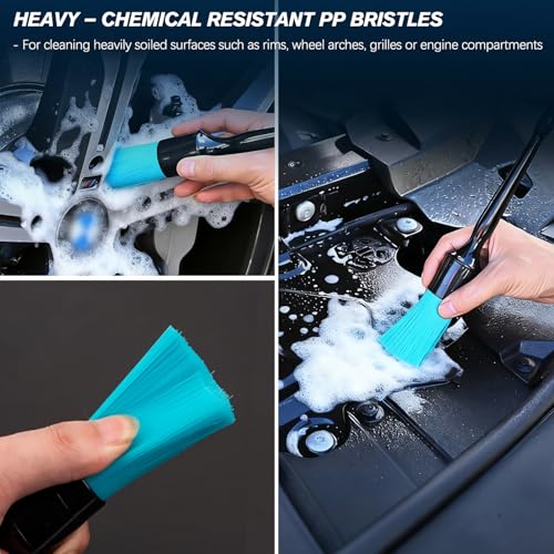 Car Detailing Brushes Set, 8-Piece Auto Detail Cleaning Brush Tool Kit in Soft/Middle/Hard, Crevice Brush, Dust Brush for Car Interior & Exterior, Leather, Air Vents, Emblems, Wheels Wash & Care - style: STYLE-B