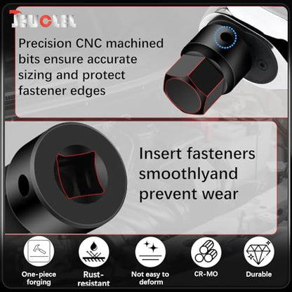14Pcs Impact Grade Allen Bit Socket Set, Hex 1/2" 3/8" 1/4" Drive | Metric Hex Drive Socket Kit, Heavy Duty Hex bit, Screwdriver Adapter, Hand Repair Tool, Cr-Mo, Socket Wrench, Head Drill - size: 14PCS | Metric Set