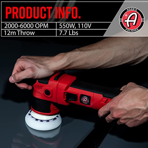 Adam's Polishes SK Pro 12mm Car Polisher Kit (10 Item) - Professional Dual Action Polisher for Car Detailing - Paint Correction, Waxer Buffer DA Polisher - Variable Speed Car Polisher System - size: Polishing Kit (10 Items)
