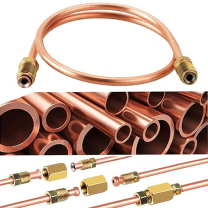 Tnisesm 3/16" 25 Ft Upgrade Brake Line Tubing Kit, 3/16 Copper Coated Flexible Tube (Upgrade 16Pcs Fittings,4Pcs Unions+8Pcs Nut) - style: 3/16“ Brake Line