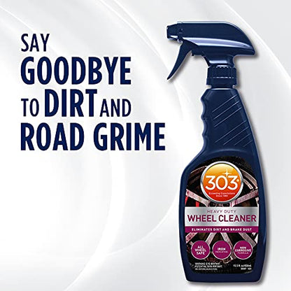 303 Products Heavy Duty Wheel Cleaner - Rim Cleaner for Car - Brake Dust Remover - All Wheel Safe - Iron Indicating Formula - Non Corrosive Formula, 15.5 fl. oz. (30597CSR) Packaging May Vary