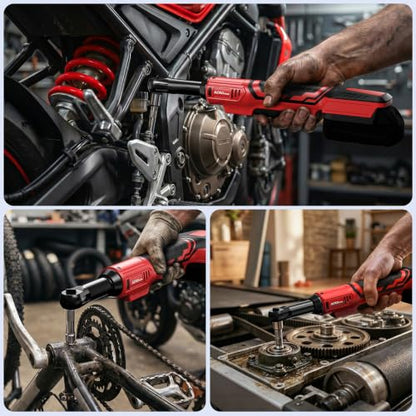 3/8" Cordless Ratchet Wrench, For Milwaukee 18V Battery | 45Ft-Lbs Extended Electric Ratchet, Variable Speed, 1/4" Adapters & 3" Extension Bar, Bare Tool Only