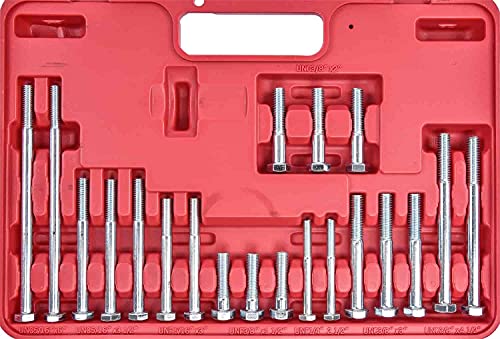 JEGS Universal Harmonic Damper Balancer Puller/Installer Tool Set | Includes 30 Bolts, 9 Adapters, 11 Washers, 1 Five Inch Puller Screw With Body, And 1 Puller Flange | Universal Harmonic Balancer Puller/Installer Set; plastic construction for easy remova