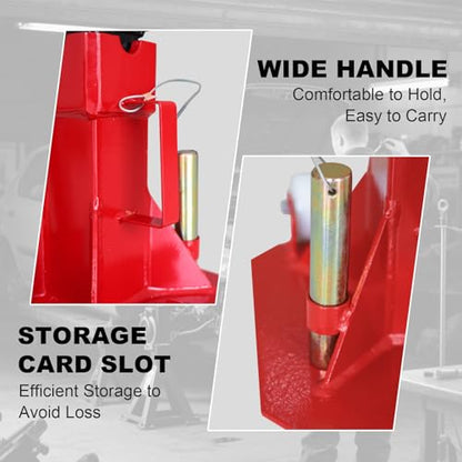 Jack Boss Heavy Duty 12 Ton (24,000 lbs) Jack Stands with Large Base and Strong Lock,Professional Pin Style Car Stands,Easily Moveable Car Lift Stands for Truck,SUV Pick Up, Red - size: 12 Ton Wheeled