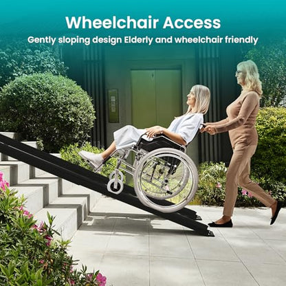 Wheelchair ramp 5FT, Lightweight, Retractable and Portable, can be Used for Wheelchair ramps, Comes with a Handbag-Black - size: 5FT