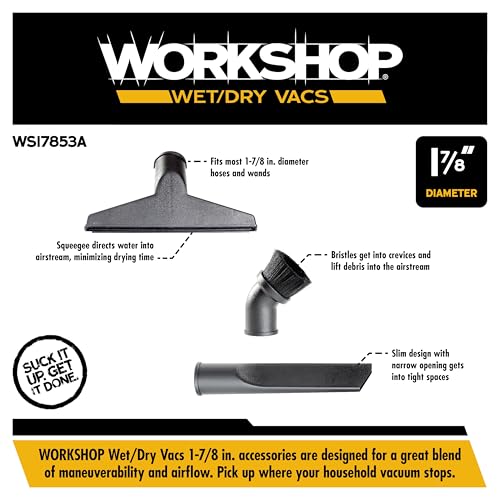 WORKSHOP Wet/Dry Vacs WS17853A 1-7/8-in. 3-Piece Shop Vacuum Attachment Kit
