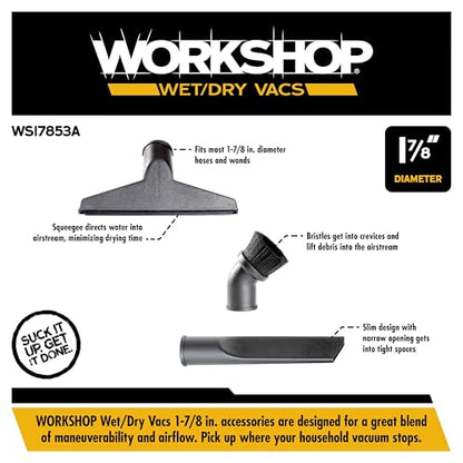WORKSHOP Wet/Dry Vacs WS17853A 1-7/8-in. 3-Piece Shop Vacuum Attachment Kit