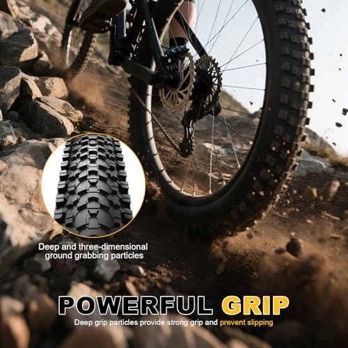 2-Pack Mountain Bike Tires Replacement 20/24/26-inch Bike Tire with Anti-Stab Weave, Folding Mountain Bicycle Tires and Tubes - color: 24x1.95