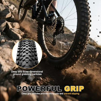 2-Pack Mountain Bike Tires Replacement 20/24/26-inch Bike Tire with Anti-Stab Weave, Folding Mountain Bicycle Tires and Tubes - color: 24x1.95