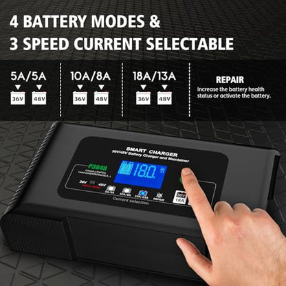 Golf cart Battery Charger, 36V 18A and 48V 13A Trickle Charger,36 Volt Golf Cart Charger,for Club Car,EZGO & Yamaha,Lithium,LiFePO4,Lead-Acid AGM/Gel/SLA..Battery Chargers,Crowfoot Plug - size: Crowfoot Plug