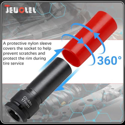 17mm Wheel Lock Nut Socket Compatible with Mercedes Benz S Series | 1/2" Drive, Flower Head Design, Anti-theft Protective Lug Nut Extractor, Metal Wheel Nut Wrench, Tyre Fitting, garage