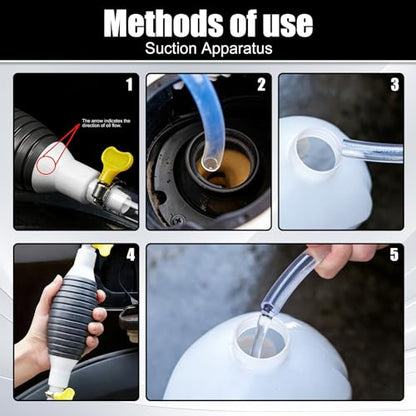 Multifunctional Liquid Siphon Pump, Large Diameter Manual Extractor for Gasoline,Home Use - with 3.2/4.9/6.5/9.8ft Hose (2PCS) - color: 2PCS
