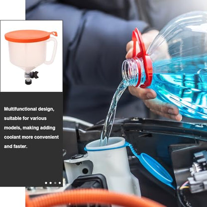 15pcs Spill Proof Radiator Funnel Kit with Valve, Orange Coolant Filling Set for Auto Cooling System, Leak Detection and Radiator Flush Tool