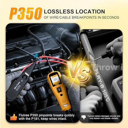 P350 Power Circuit Probe Tester Automotive 12V 24V | Find wire breaks and shorts with 40FT cable, component activation, relay and fuse testing for cars, trucks, boats and RVs